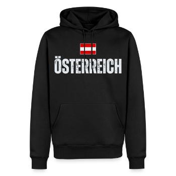 Drapeau autrichien, patriote autrichien - Sweat à capuche Premium bio Homme - noir - Devant - Nico (187cm)