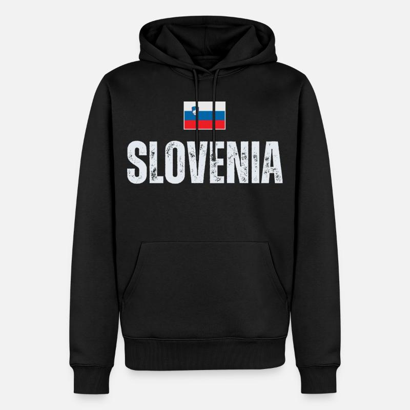 Drapeau slovène, patriote slovène - Sweat à capuche Premium bio Homme - noir