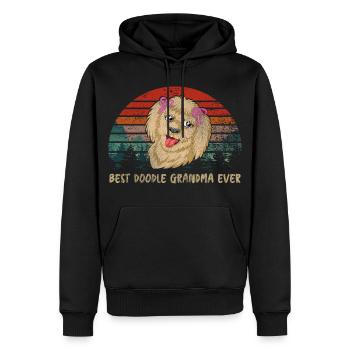 Best Doodle Grandma ever with Pink Bows - Men’s Premium Organic Hoodie - black - Front - Nico (187cm)