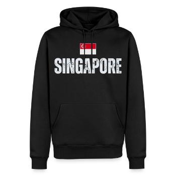 J'aime Singapour, la fierté singapourienne - Sweat à capuche Premium bio Homme - noir - Devant - Nico (187cm)