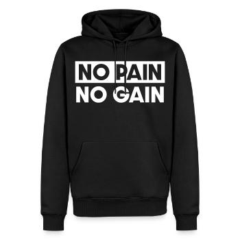 Ohne Fleiß kein Preis - Männer Premium Bio Hoodie - Schwarz - Vorne - Nico (187cm)