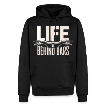 Life Behind Bars Rad Shirt - Männer Premium Bio Hoodie - Schwarz - Vorne - Nico (187cm)