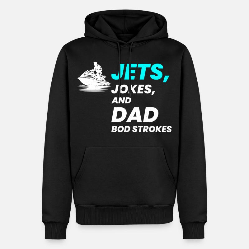 Jets-Witze und Dad Bod Strokes - Männer Premium Bio Hoodie - Schwarz