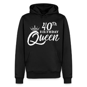40. Geburtstagskönigin - Männer Premium Bio Hoodie - Schwarz - Vorne - Nico (187cm)