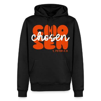 Inspirierend Bibelvers Chosen Jesus Glaube Christ - Männer Premium Bio Hoodie - Schwarz - Vorne - Nico (187cm)