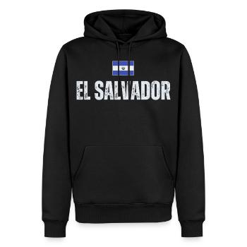 Flagge von El Salvador, ich liebe El Salvador - Männer Premium Bio Hoodie - Schwarz - Vorne - Nico (187cm)