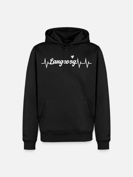 Heartbeat Langeoog - Men’s Premium Organic Hoodie - black
