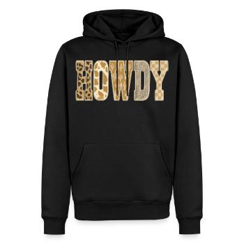 Howdy Desert Cactus motif cow-boy - Sweat à capuche Premium bio Homme - noir - Devant - Nico (187cm)