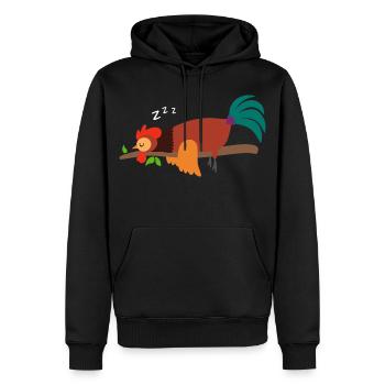 Pyjama coq, pyjama poulet, chemise de nuit, cadeau - Sweat à capuche Premium bio Homme - noir - Devant - Nico (187cm)