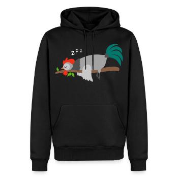 Coq Poulet Coq Poulets Coqs Pyjama T-shirt - Sweat à capuche Premium bio Homme - noir - Devant - Nico (187cm)