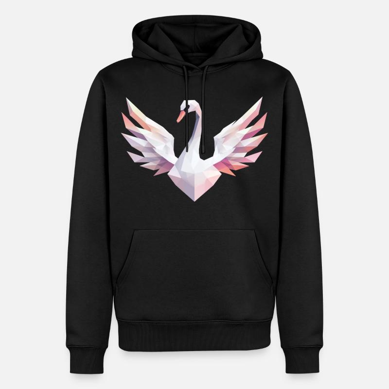 Geometrischer Schwan mit Pastellfarben - Männer Premium Bio Hoodie - Schwarz