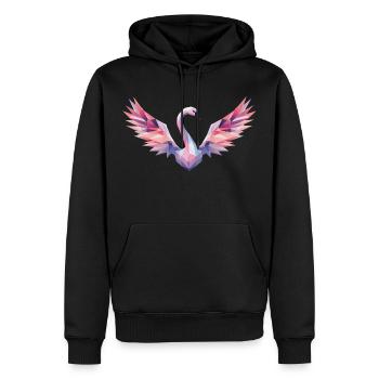 Geometric Swan with Gradient - Men’s Premium Organic Hoodie - black - Front - Nico (187cm)