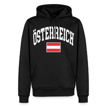 Drapeau de l’Autriche - Sweat à capuche Premium bio Homme - noir - Devant - Nico (187cm)
