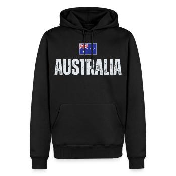 Flagge Australien, ich liebe Australien - Männer Premium Bio Hoodie - Schwarz - Vorne - Nico (187cm)