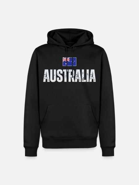 Flag Australia, I love Australia - Men’s Premium Organic Hoodie - black