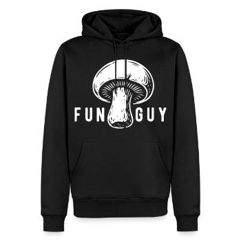 Champignon Funguy Pilzsammler - Pilze - Spruch - Männer Premium Bio Hoodie - Schwarz - Vorne - Nico (187cm)