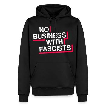 PAS D’AFFAIRES AVEC LES FASCISTES - Sweat à capuche Premium bio Homme - noir - Devant - Nico (187cm)