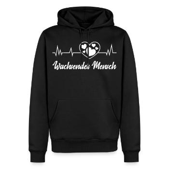 Werdende Mutter WACHSENDER MENSCH Lustig - Männer Premium Bio Hoodie - Schwarz - Vorne - Nico (187cm)