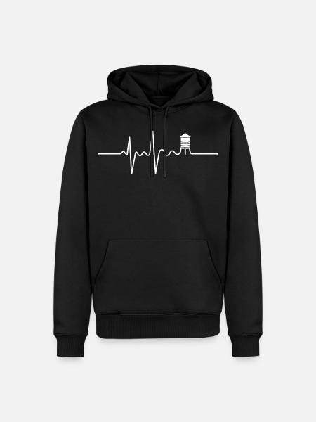 Water Tower Heartbeat Hydratation Spezialist - Männer Premium Bio Hoodie - Schwarz