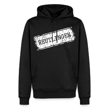 Reutlingen - Sweat à capuche Premium bio Homme - noir - Devant - Nico (187cm)