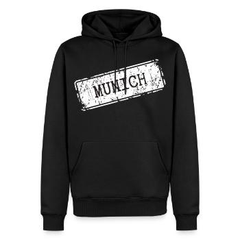 Munich - Sweat à capuche Premium bio Homme - noir - Devant - Nico (187cm)
