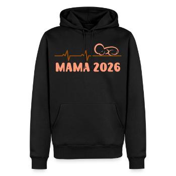 Werdende Mutter MAMA 2026 Baby Kommt Lustiges - Männer Premium Bio Hoodie - Schwarz - Vorne - Nico (187cm)