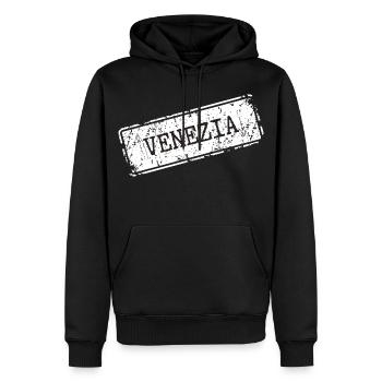 Venezia Stadtsilhouette Design - Männer Premium Bio Hoodie - Schwarz - Vorne - Nico (187cm)