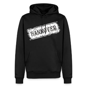 Hannover Design auf Kleidung - Männer Premium Bio Hoodie - Schwarz - Vorne - Nico (187cm)