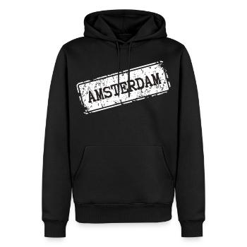 Amsterdam Street Style - Männer Premium Bio Hoodie - Schwarz - Vorne - Nico (187cm)