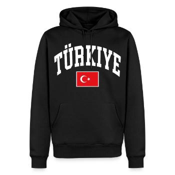 Drapeau de la Turquie - Sweat à capuche Premium bio Homme - noir - Devant - Nico (187cm)