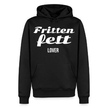Lustiges T-Shirt Design für Frittenfett Fans - Männer Premium Bio Hoodie - Schwarz - Vorne - Nico (187cm)