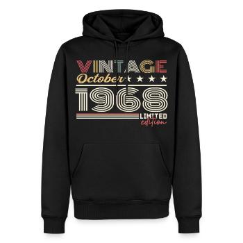 October 1968 Retro Anniversary 1968 October 1968 - Men’s Premium Organic Hoodie - black - Front - Nico (187cm)