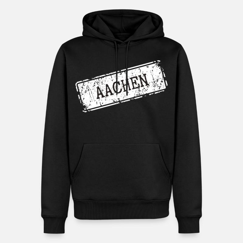 Aachen  - Männer Premium Bio Hoodie - Schwarz