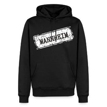 Mannheim  - Männer Premium Bio Hoodie - Schwarz - Vorne - Nico (187cm)