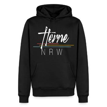 Herne - Männer Premium Bio Hoodie - Schwarz - Vorne - Nico (187cm)