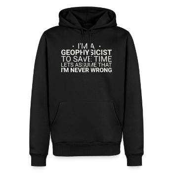 Geophysicist Never Wrong Geophysics - Männer Premium Bio Hoodie - Schwarz - Vorne - Nico (187cm)