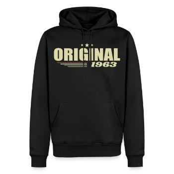 62. Geburtstag 62 Jahre Original 1963 - Männer Premium Bio Hoodie - Schwarz - Vorne - Nico (187cm)