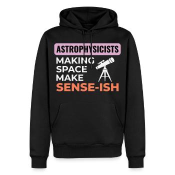 Science de l’espace Humour Design - Sweat à capuche Premium bio Homme - noir - Devant - Nico (187cm)