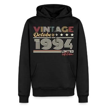 October 1994 Retro Anniversary 1994 October 1994 - Men’s Premium Organic Hoodie - black - Front - Nico (187cm)