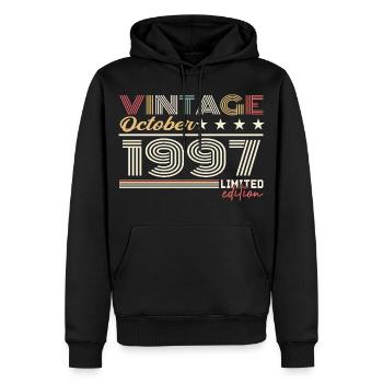 October 1997 Retro Anniversary 1997 October 1997 - Men’s Premium Organic Hoodie - black - Front - Nico (187cm)