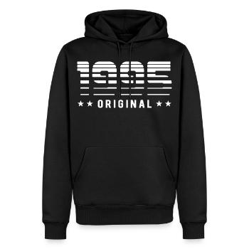 Original 1995 Édition Limitée - Anniversaire - Sweat à capuche Premium bio Homme - noir - Devant - Nico (187cm)