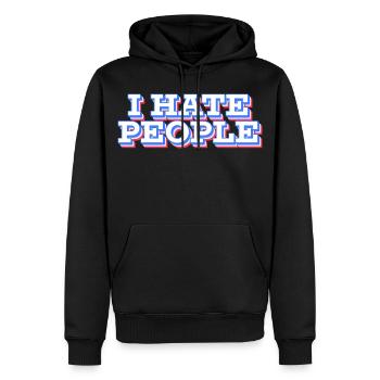 Je déteste les gens – T-shirt antisocial drôle - Sweat à capuche Premium bio Homme - noir - Devant - Nico (187cm)