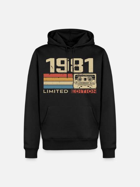 Legenden 1981 Vintage 1981 Jubileum 1981 vintage - Mannen Premium Bio hoodie - zwart