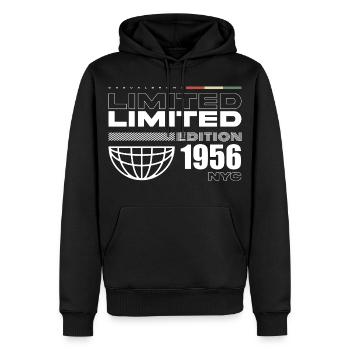 Geboren im 1956 Geburtstag 1956 - 69 Jahre Retro - Männer Premium Bio Hoodie - Schwarz - Vorne - Nico (187cm)
