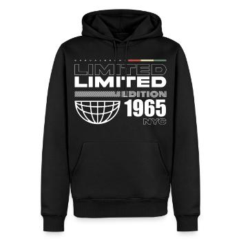 Geboren im 1965 Geburtstag 1965 - 60 Jahre Retro - Männer Premium Bio Hoodie - Schwarz - Vorne - Nico (187cm)