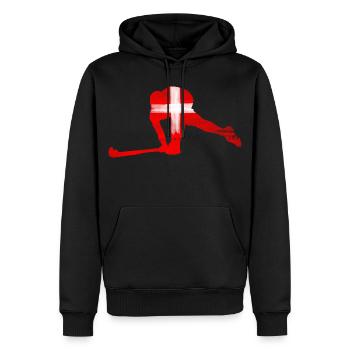 Hockey Schweiz - Männer Premium Bio Hoodie - Schwarz - Vorne - Nico (187cm)