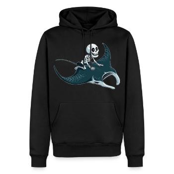 Skelett auf Mantarochen - Männer Premium Bio Hoodie - Schwarz - Vorne - Nico (187cm)