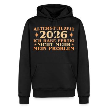 Retraite partielle 2026 collègue de travail retraite anticipée - Sweat à capuche Premium bio Homme - noir - Devant - Nico (187cm)