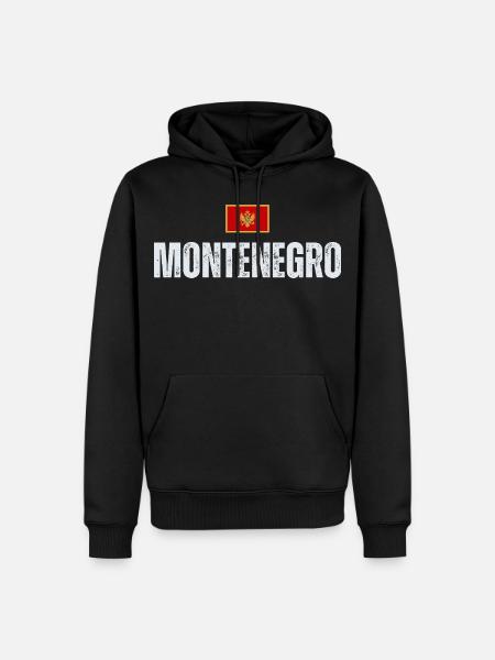 Flagge Montenegros, ich liebe Montenegro - Männer Premium Bio Hoodie - Schwarz
