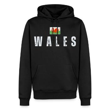 Drapeau du Pays de Galles, j’aime le Pays de Galles - Sweat à capuche Premium bio Homme - noir - Devant - Nico (187cm)